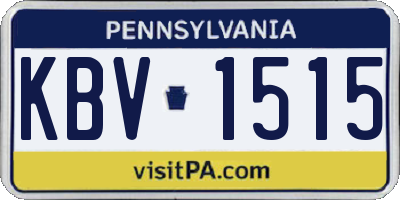 PA license plate KBV1515