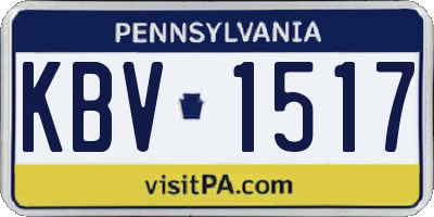 PA license plate KBV1517