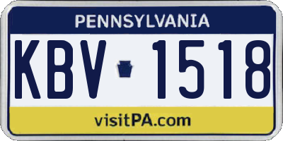PA license plate KBV1518