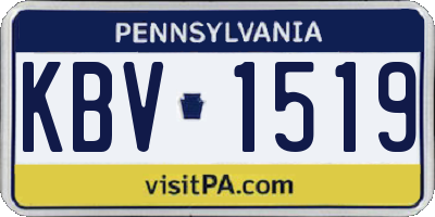 PA license plate KBV1519