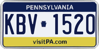 PA license plate KBV1520