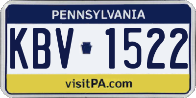 PA license plate KBV1522