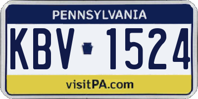 PA license plate KBV1524