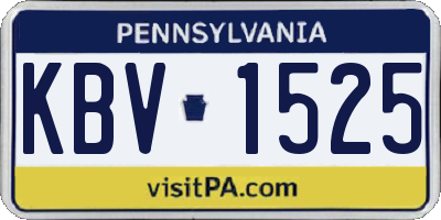 PA license plate KBV1525