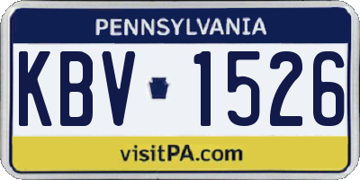 PA license plate KBV1526