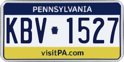 PA license plate KBV1527