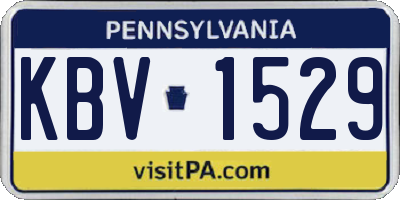 PA license plate KBV1529