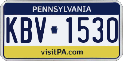 PA license plate KBV1530