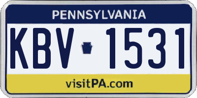 PA license plate KBV1531