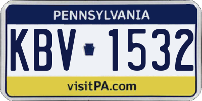 PA license plate KBV1532
