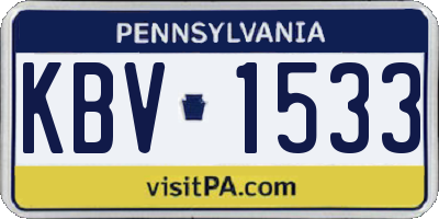 PA license plate KBV1533