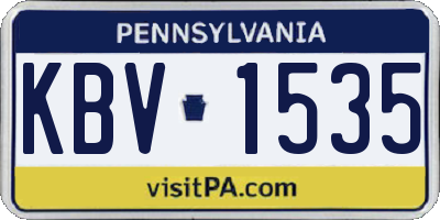 PA license plate KBV1535