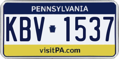 PA license plate KBV1537