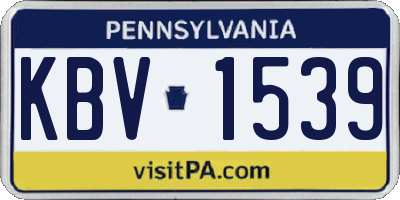 PA license plate KBV1539