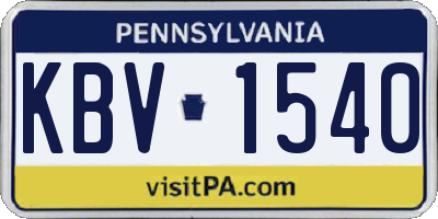 PA license plate KBV1540