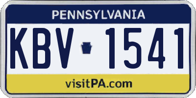 PA license plate KBV1541