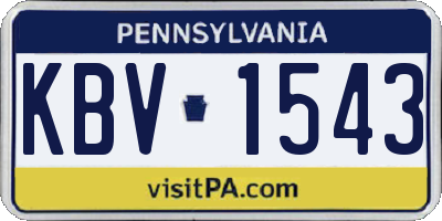 PA license plate KBV1543