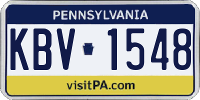 PA license plate KBV1548