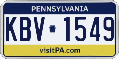 PA license plate KBV1549