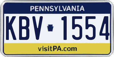 PA license plate KBV1554