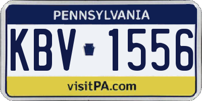 PA license plate KBV1556
