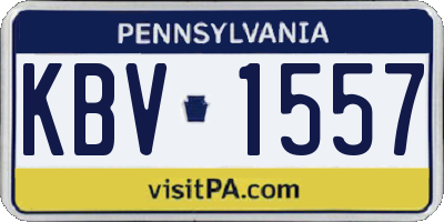 PA license plate KBV1557