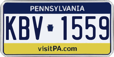 PA license plate KBV1559
