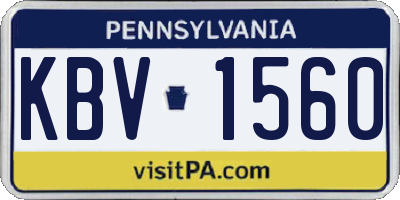 PA license plate KBV1560
