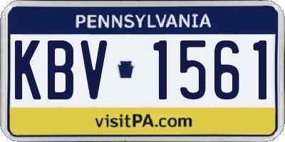 PA license plate KBV1561