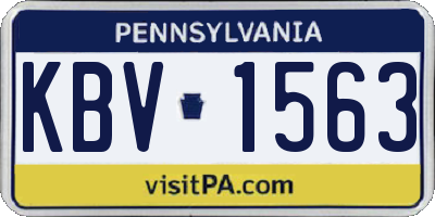 PA license plate KBV1563