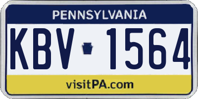 PA license plate KBV1564