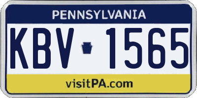 PA license plate KBV1565