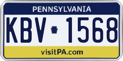 PA license plate KBV1568