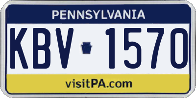 PA license plate KBV1570