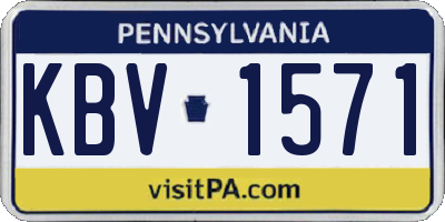 PA license plate KBV1571