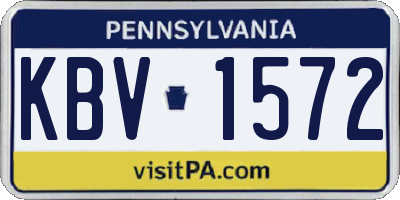 PA license plate KBV1572