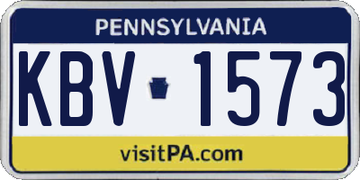 PA license plate KBV1573