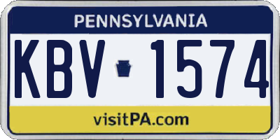 PA license plate KBV1574