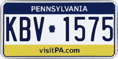 PA license plate KBV1575