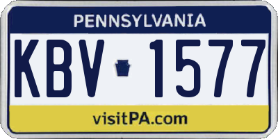 PA license plate KBV1577