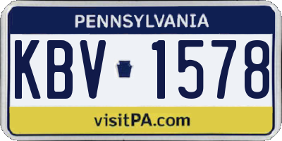 PA license plate KBV1578