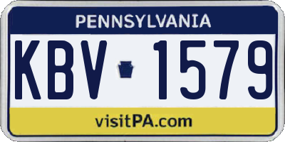 PA license plate KBV1579