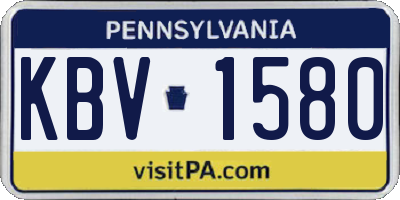 PA license plate KBV1580