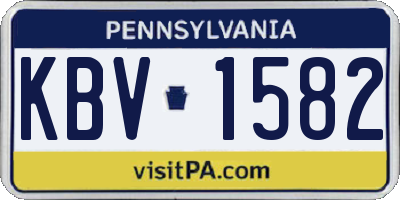 PA license plate KBV1582