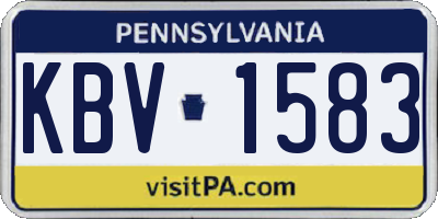 PA license plate KBV1583