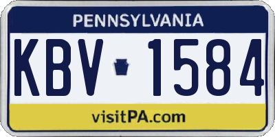 PA license plate KBV1584