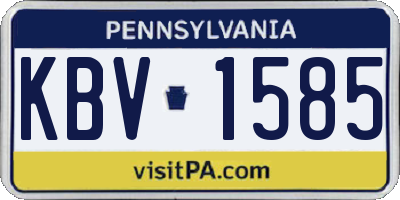 PA license plate KBV1585