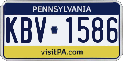 PA license plate KBV1586