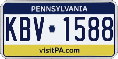 PA license plate KBV1588