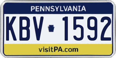 PA license plate KBV1592